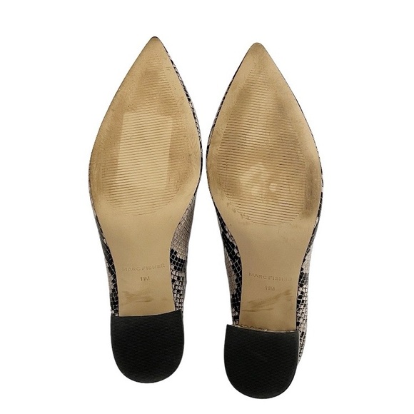 Marc Fisher Ragni Snakeskin Leather Pointed Toe Heeled Mules Women’s Size 11 - Picture 10 of 12